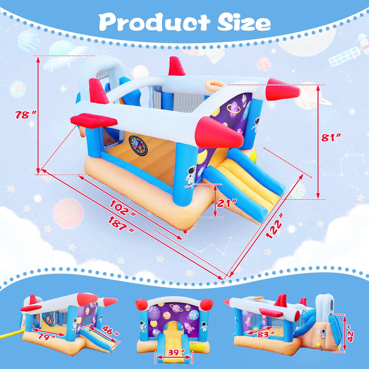 6 in 1 Outdoor Indoor Inflatable Bouncer with BasketballSlide And Blower Image 2