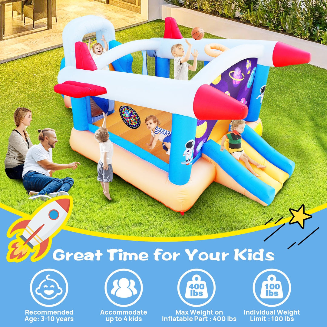 6 in 1 Outdoor Indoor Inflatable Bouncer with BasketballSlide And Blower Image 4