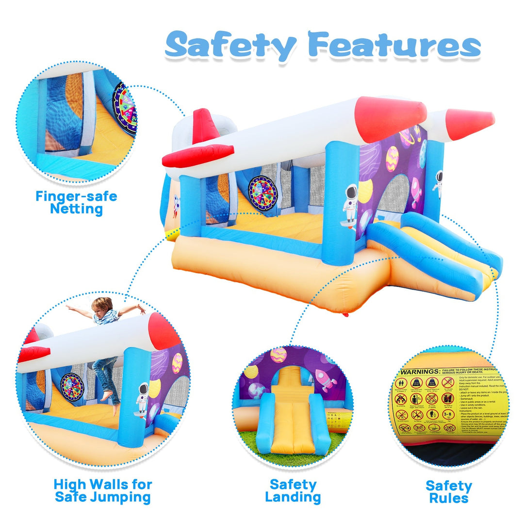 6 in 1 Outdoor Indoor Inflatable Bouncer with BasketballSlide And Blower Image 6