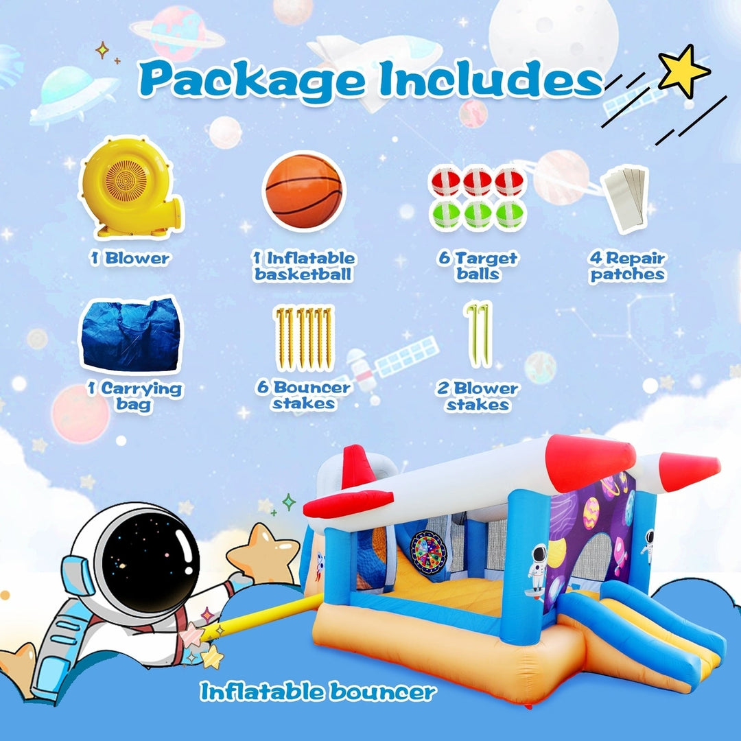 6 in 1 Outdoor Indoor Inflatable Bouncer with BasketballSlide And Blower Image 7