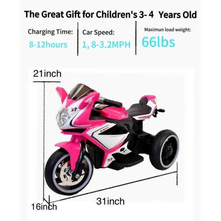 6V Kids Electric Motorcycle Pink Image 8