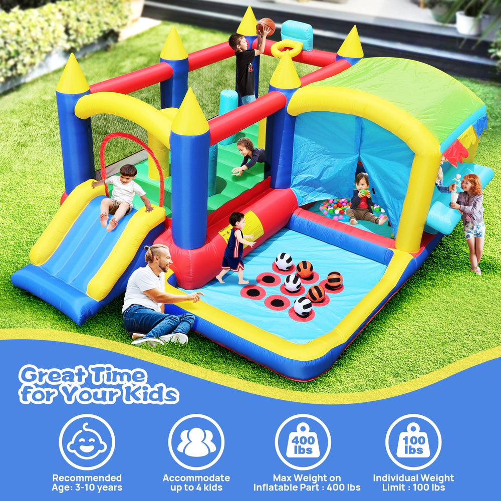 7 in 1 Inflatable Bounce House with Ball Pit for Kids Indoor Outdoor Image 2