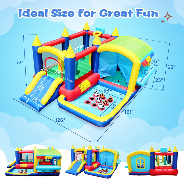 7 in 1 Inflatable Bounce House with Ball Pit for Kids Indoor Outdoor Image 3