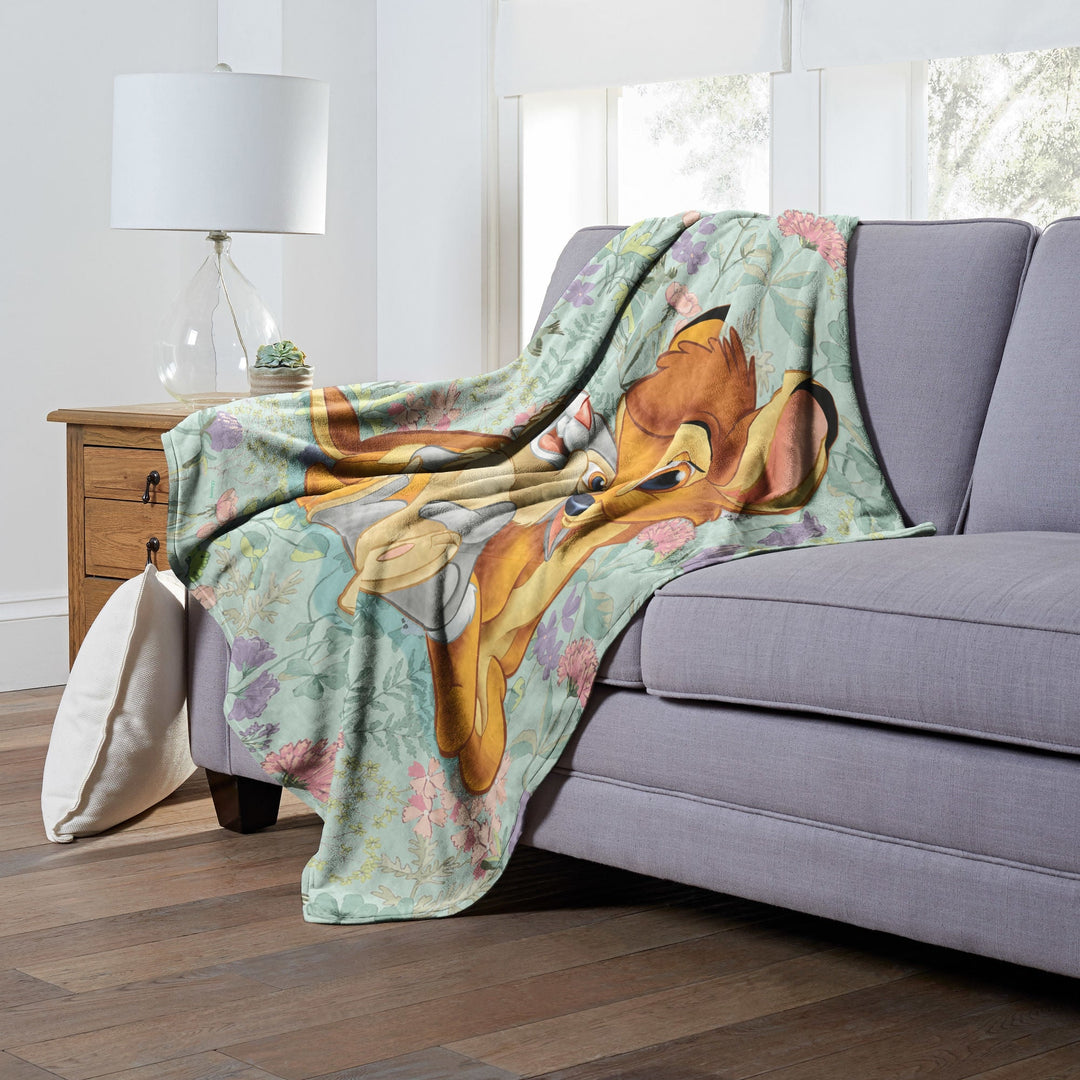 Bambi 80th Celebration; Botanical Duo Aggretsuko Comics Silk Touch Throw Blanket; 50" x 60" Image 3