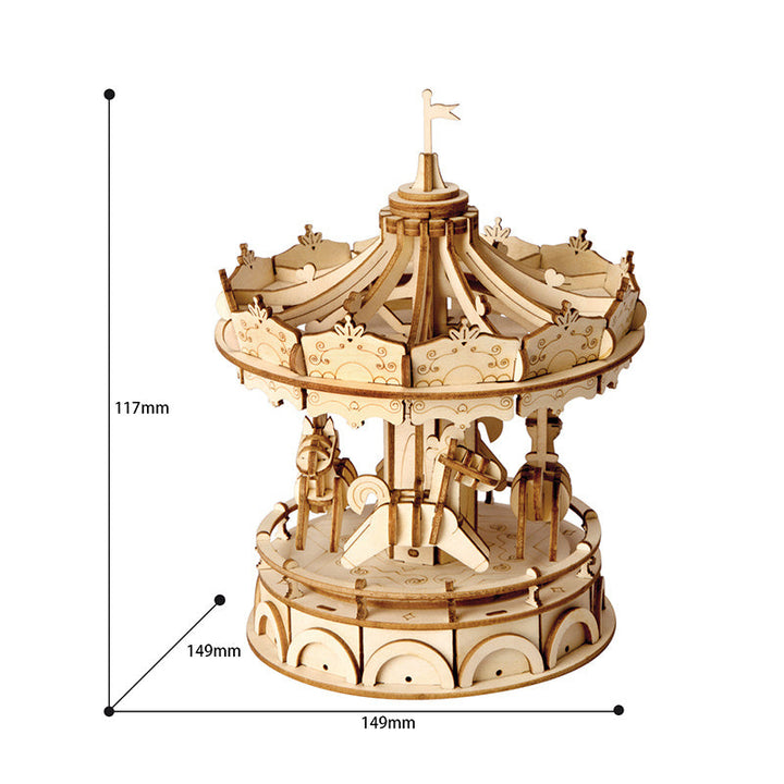 DIY Merry Go Round 3D Wooden Puzzle Image 2