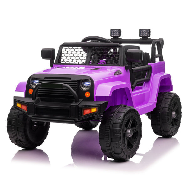 Dual Drive 12V Kids Ride On Jeep Purple Image 1