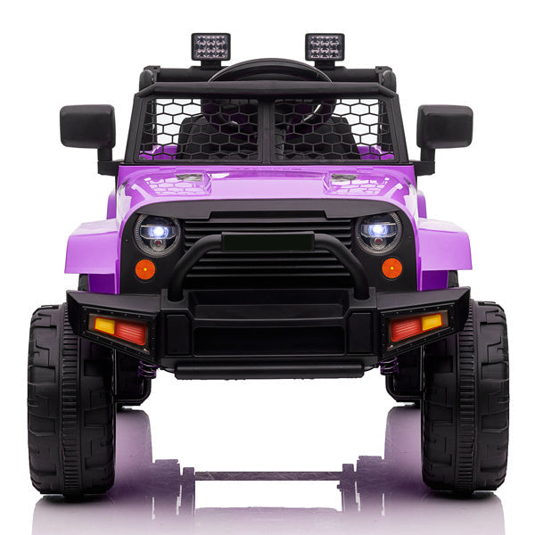 Dual Drive 12V Kids Ride On Jeep Purple Image 2