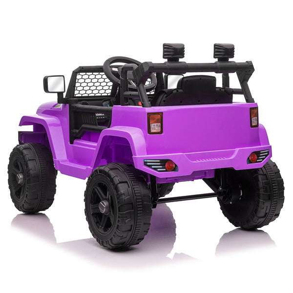 Dual Drive 12V Kids Ride On Jeep Purple Image 7