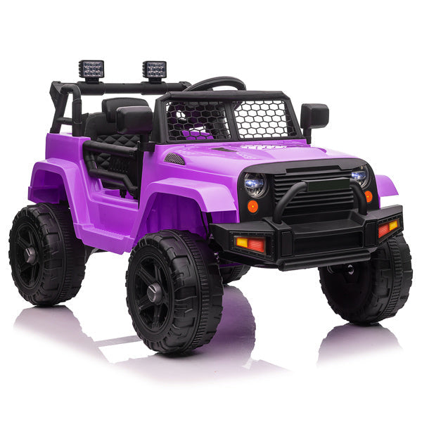 Dual Drive 12V Kids Ride On Jeep Purple Image 8