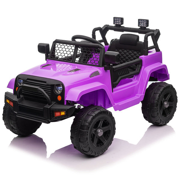 Dual Drive 12V Kids Ride On Jeep Purple Image 11