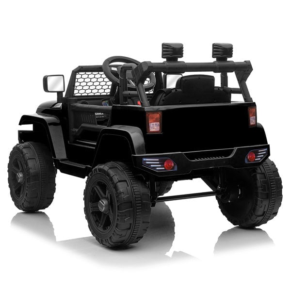 Dual Drive 12V Kids Ride On Jeep with 2.4G Remote Control Black Image 7