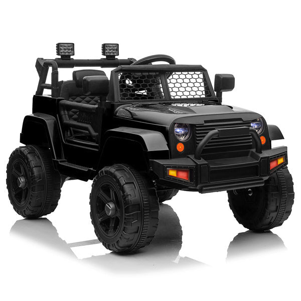 Dual Drive 12V Kids Ride On Jeep with 2.4G Remote Control Black Image 8