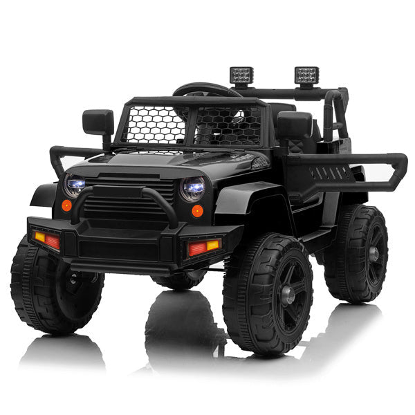 Dual Drive 12V Kids Ride On Jeep with 2.4G Remote Control Black Image 10