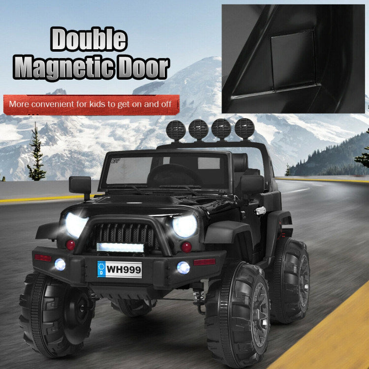 12 V Kids Ride On Truck with Remote Control and Double Magnetic Door Image 10