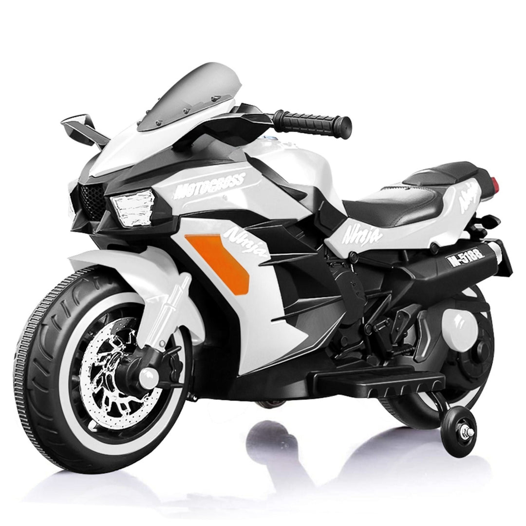 12V 2 Wheel Kids Rechargeable Riding Electric Motorcycle White Image 7