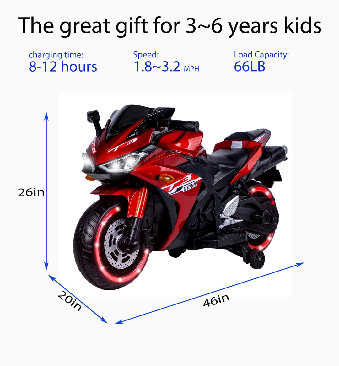 12V Kids Ride On Motorcycle Red Image 2