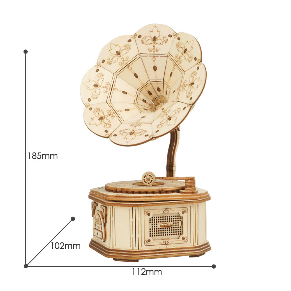 Gramophone 3D Wooden Model Building Kit Image 2