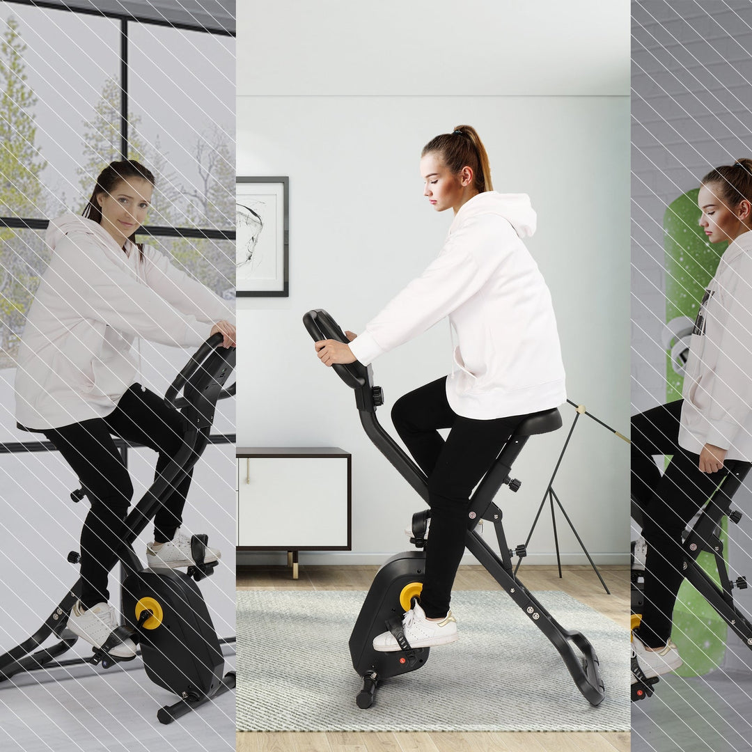 Home Folding Exercise Bike Black Image 3