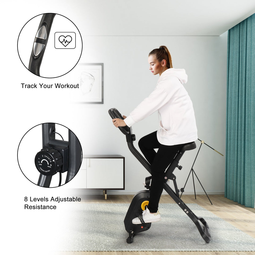 Home Folding Exercise Bike Black Image 8