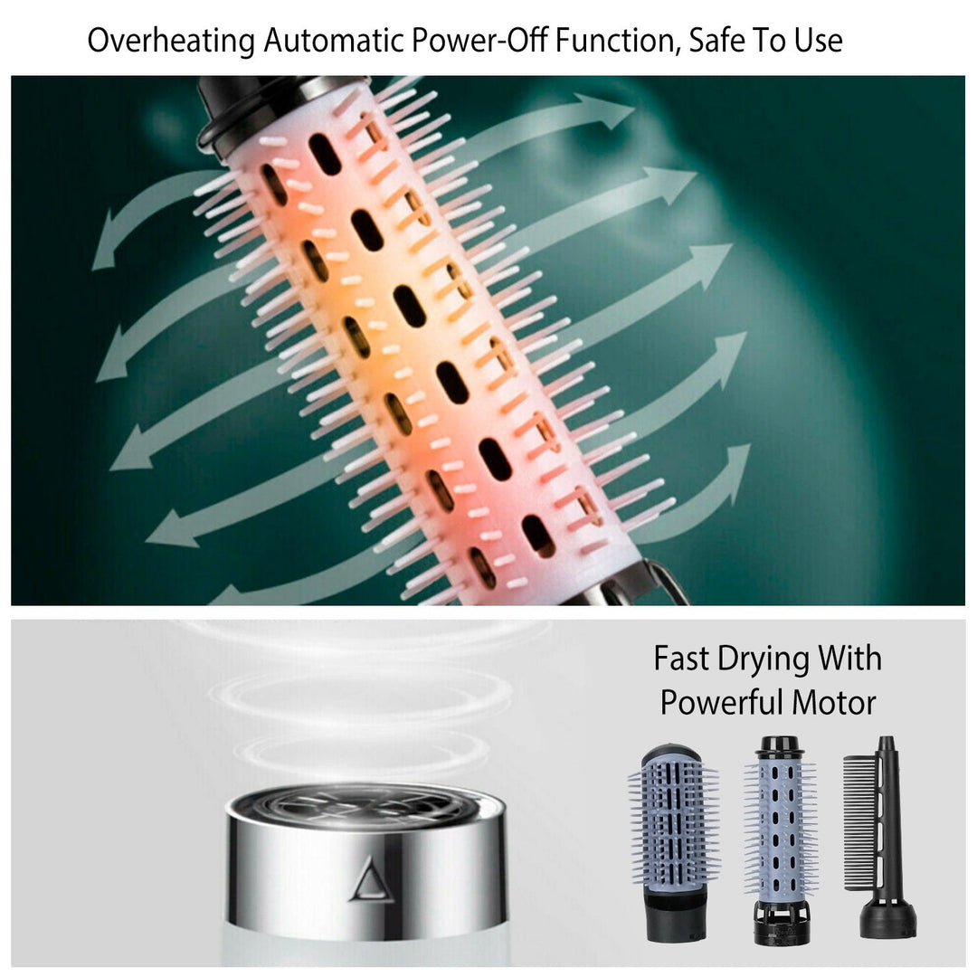 3 In 1 One-Step Interchangeable Hot Air Brush Dryer Comb Curler Straightener Image 6