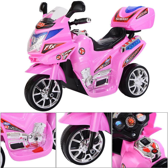 3 Wheel Pink Ride On Motorcycle For Kids Image 1