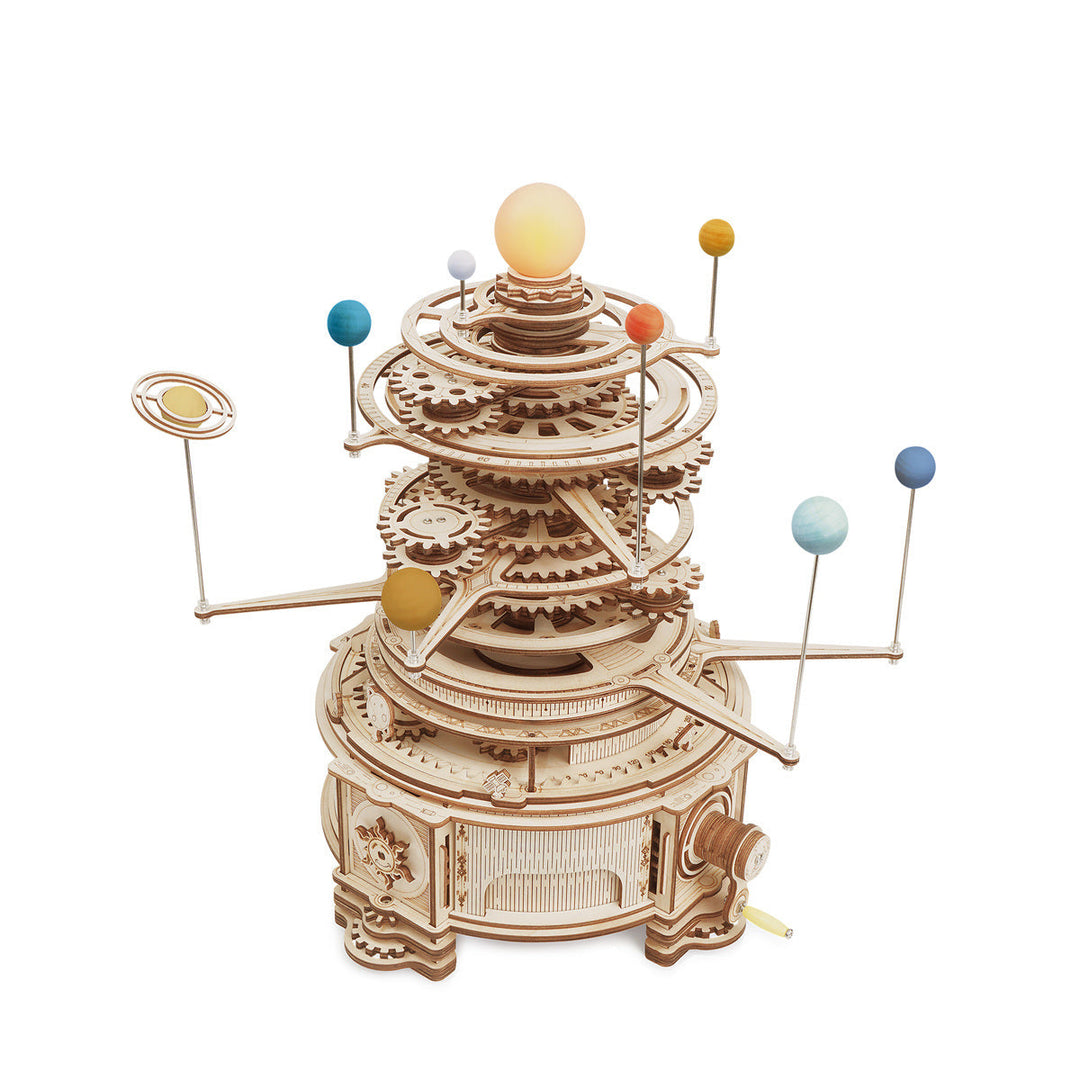 316PCS Rotatable Mechanical Orrery DIY Wooden Building Block Kit Image 1