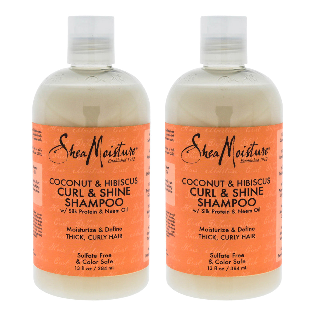 Shea Moisture Coconut and Hibiscus Curl and Shine Shampoo - Pack of 2 13 oz Image 1