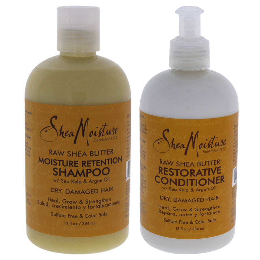 Shea Moisture Raw Shea Butter Moisture Retention Shampoo Duo Shampoo and Restorative Conditioner 13 oz Image 1