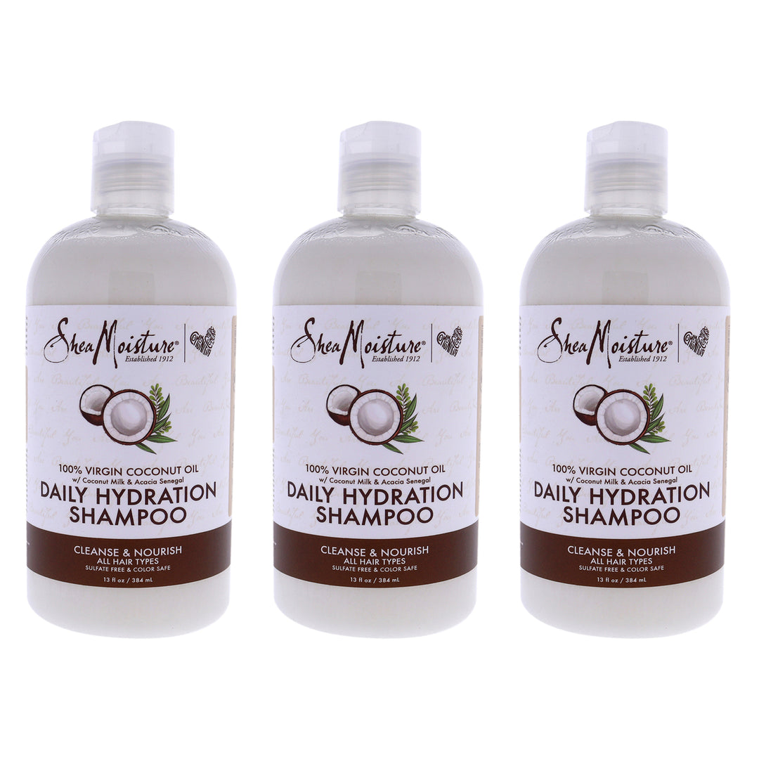 Shea Moisture 100 Percent Virgin Coconut Oil Daily Hydration Shampoo - Pack of 3 Shampoo 13 oz Image 1