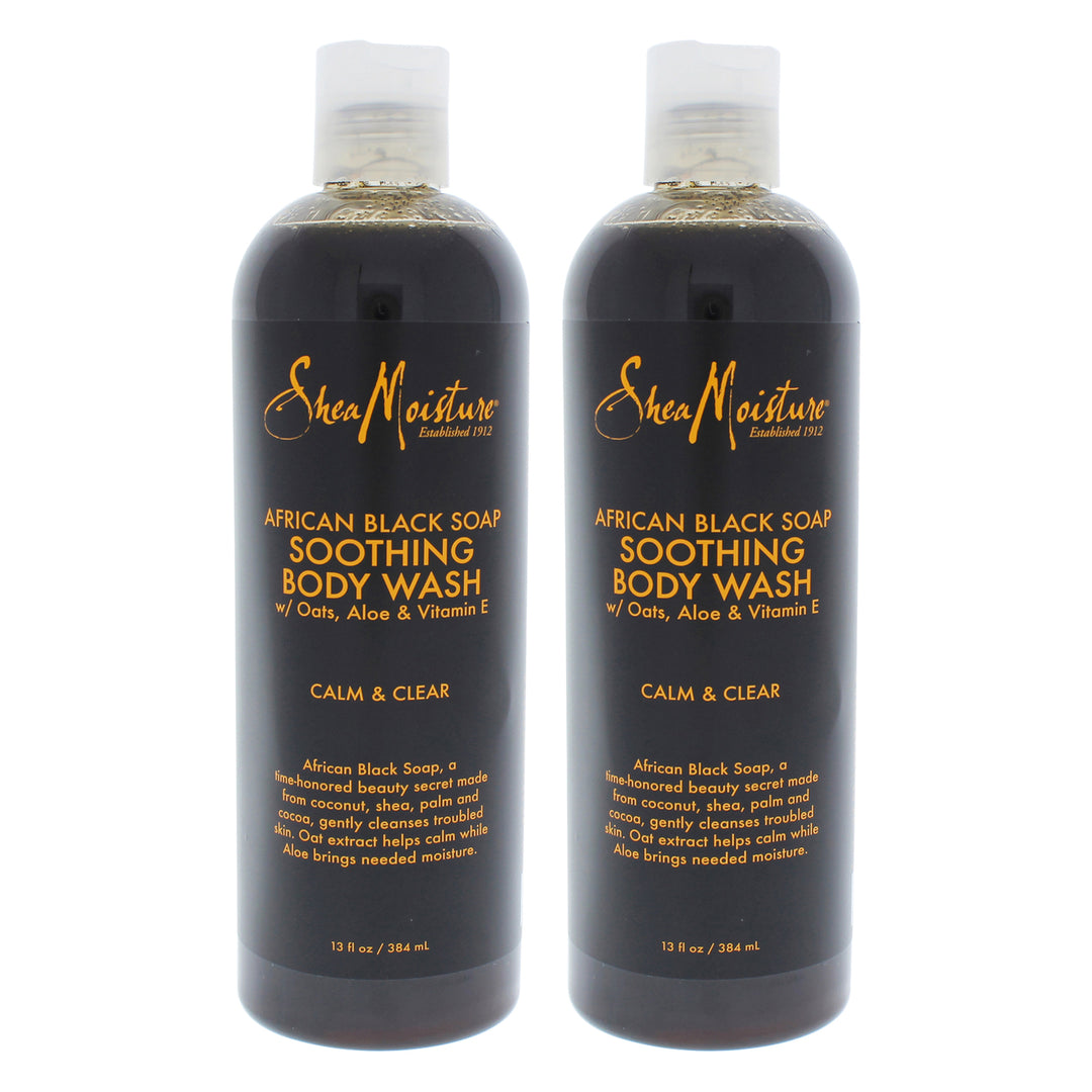 Shea Moisture African Black Soap Soothing Body Wash - Pack of 2 13 oz Image 1