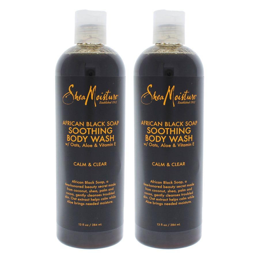 Shea Moisture African Black Soap Soothing Body Wash - Pack of 2 13 oz Image 1