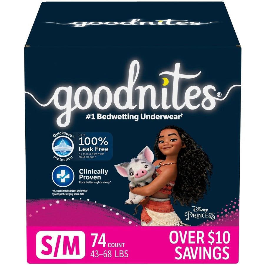 Goodnites Nighttime Bedwetting Underwear for Girls Small (38-65 lbs.) 74 Count Image 1