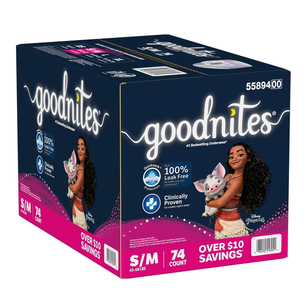 Goodnites Nighttime Bedwetting Underwear for Girls Small (38-65 lbs.) 74 Count Image 2