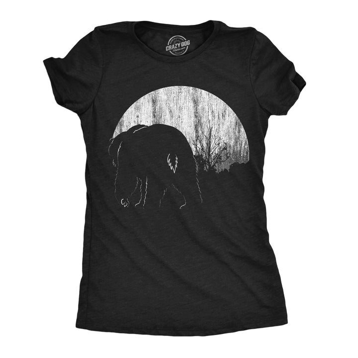 Womens Funny T Shirts Moon Bear Nature Graphic Tee For Ladies Image 3