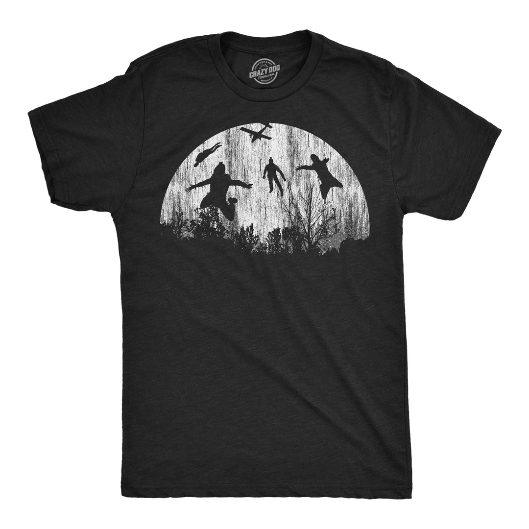 Mens Funny T Shirts Moon Skydivers Novelty Graphic Tee For Men Image 3