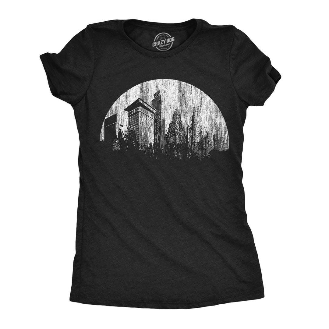 Womens Funny T Shirts Moon City Novelty Urban Graphic Tee For Ladies Image 3