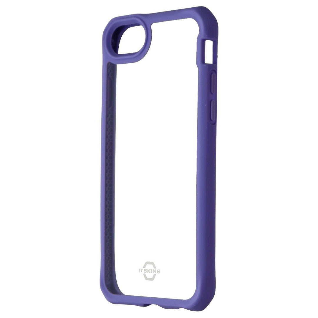 ITSKINS Hybrid Solid Series Hard Case for iPhone SE (2nd)/8/7/6s - Purple/Clear Image 1