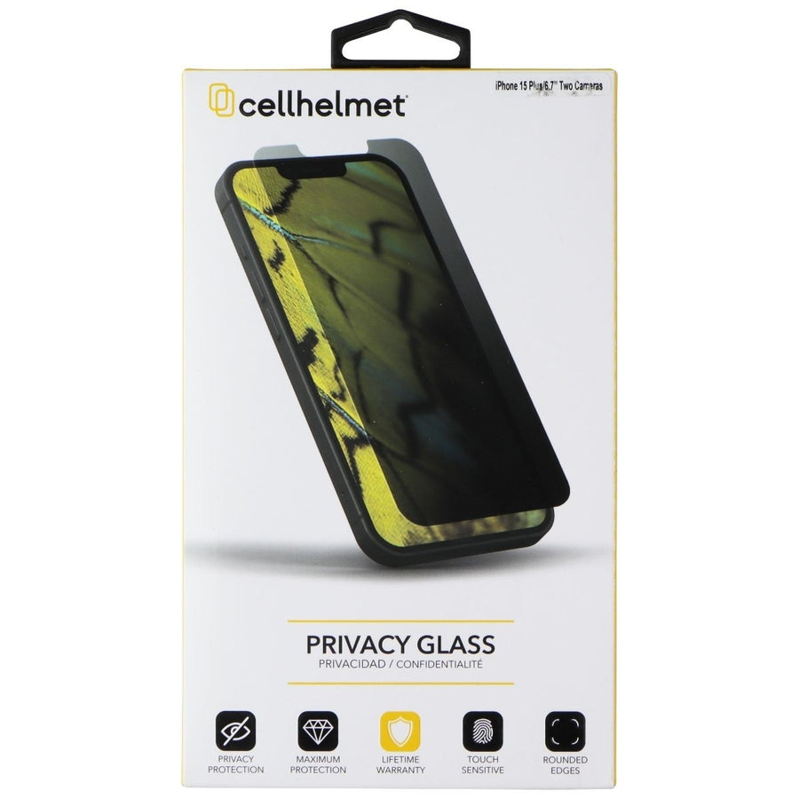 CellHelmet Privacy Glass Tempered Glass for Apple iPhone 15 Plus Image 1