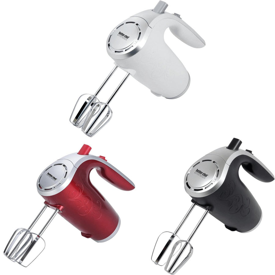 Better Chef 5-Speed 150W Hand Mixer with Silver Accents and Storage Clip Image 1