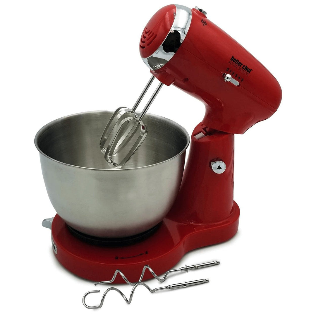 Better Chef 350W Stand Mixer 3.5Qt Stainless Steel Bowl Model IM-8271B Red Image 11