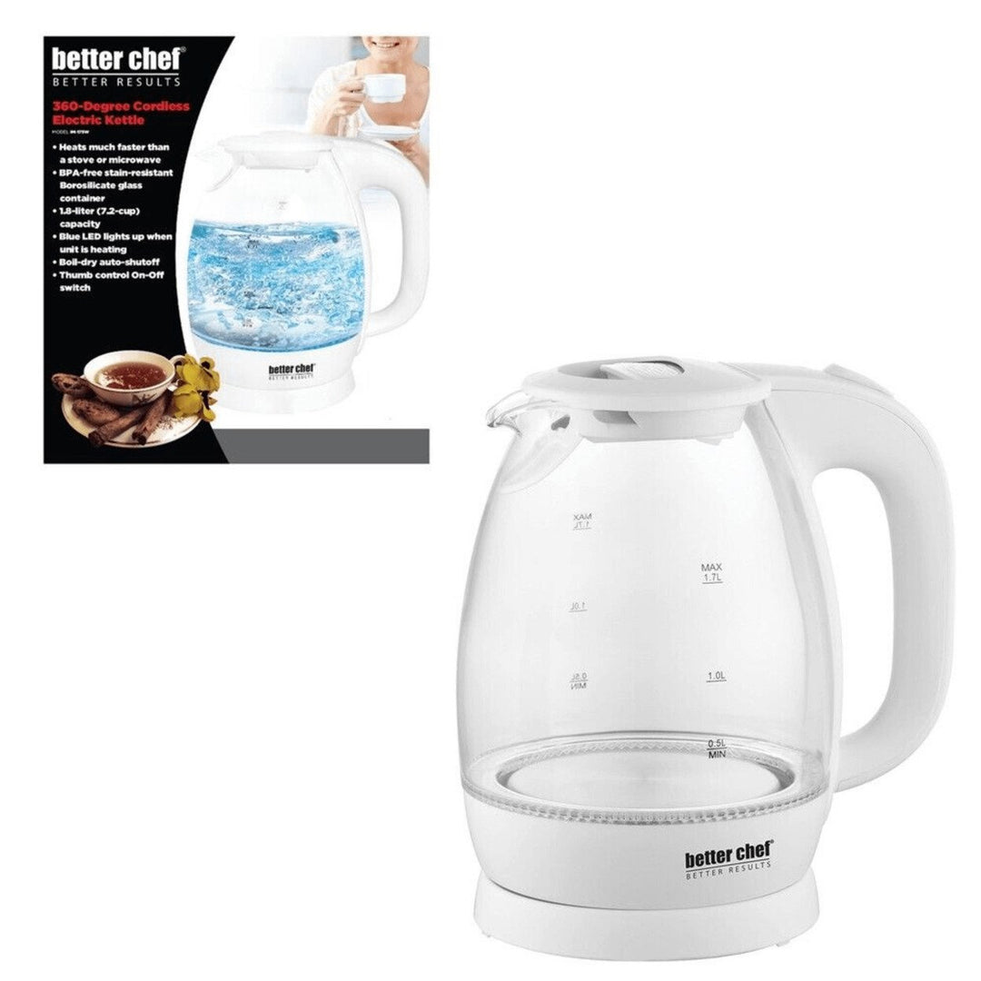 Better Chef 7-Cup Cordless Borosilicate Glass Electric Kettle with LED Light Image 8
