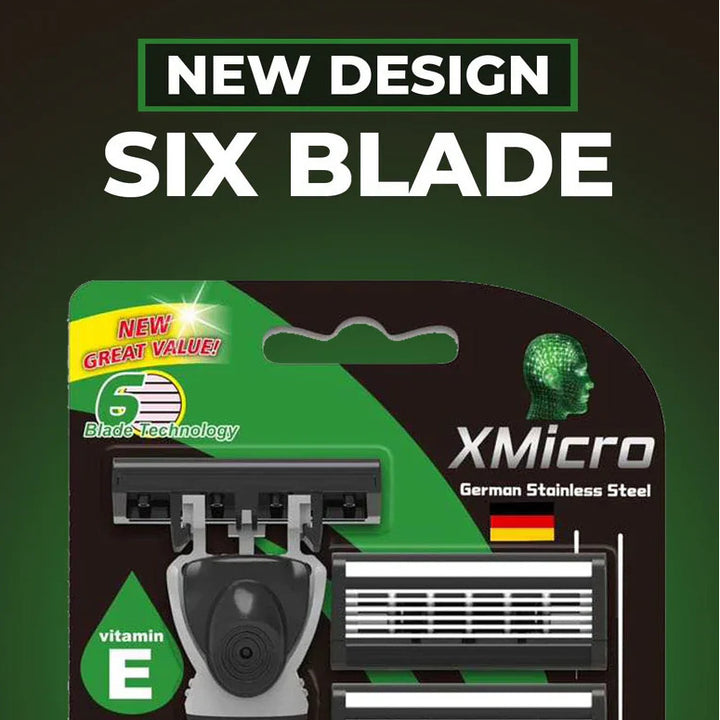 XMicro Razor 6 Antifriction Blades and Shaving Cream for Men and Women Set Image 2