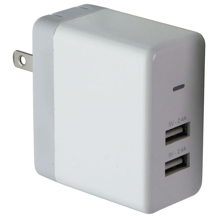 ZipKord 4.8A Wall Charger with Dual USB Ports - White/Gray (Z213N551) Image 1