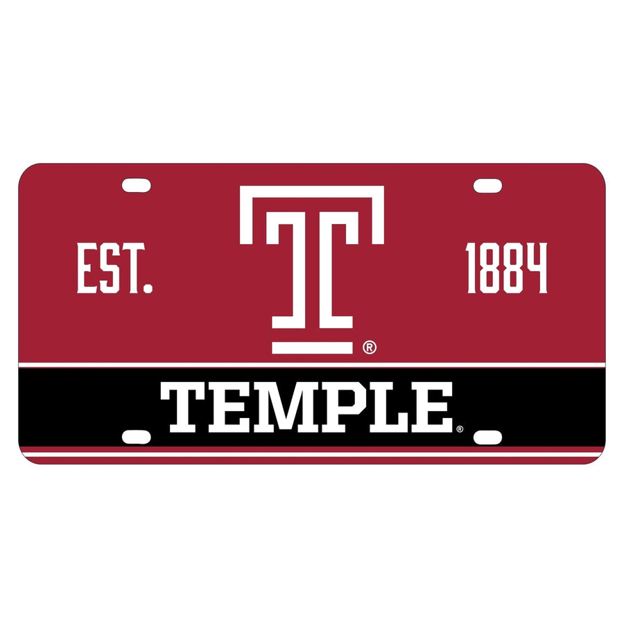 Temple University Metal License Plate Car Tag Image 1