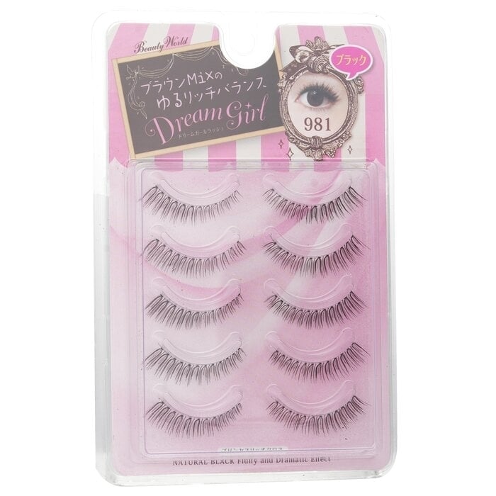 Beauty World - Dream Girl Nylon Eyelash - 981 Black(5pairs) Image 1