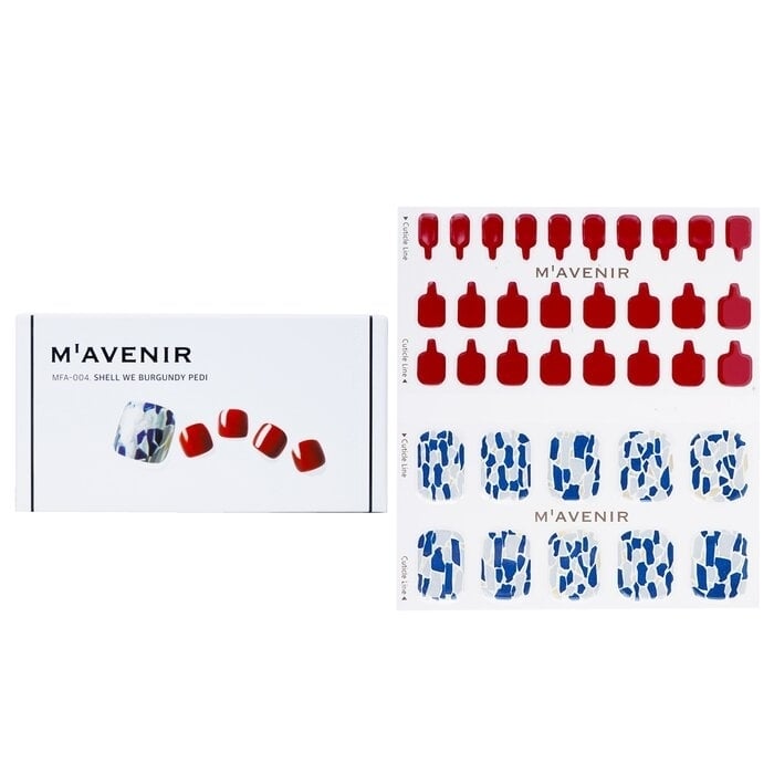 Mavenir - Nail Sticker (Patterned) - Shell We Burgundy Pedi(36pcs) Image 1