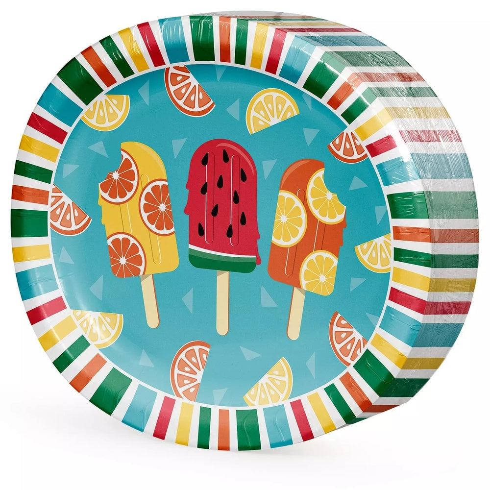 Members Mark Tasty Fruit Summer Oval Plates 10" x 12" (50 Count) Image 2