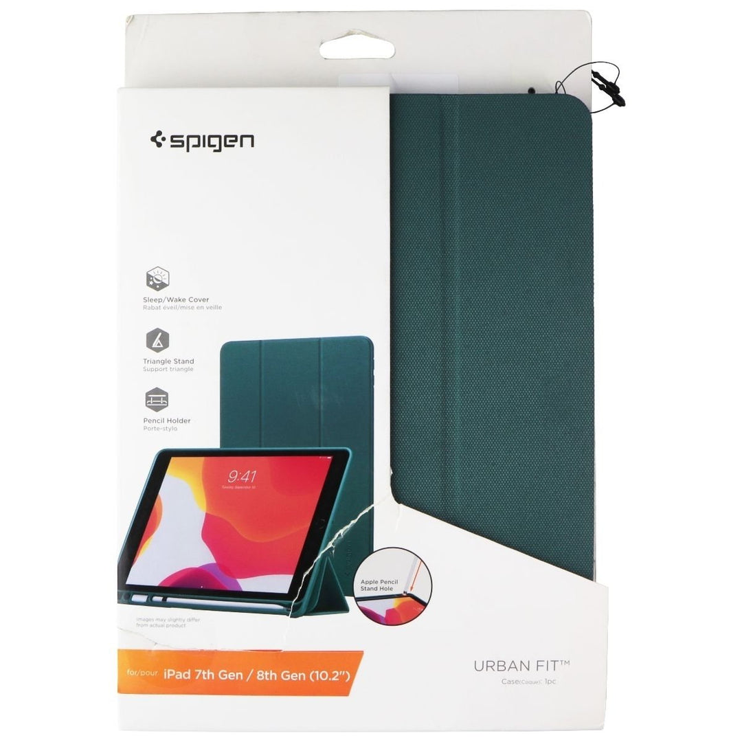 Spigen Urban Fit Case for iPad 10.2-in (8th/7th Gen) with Pencil Holder - Green Image 1