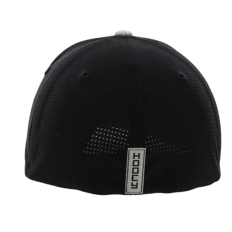 Hooey Mens Ash Flexfit Hat Grey/Black 2231GYBK S/M L/XL Black/White Logo Image 2