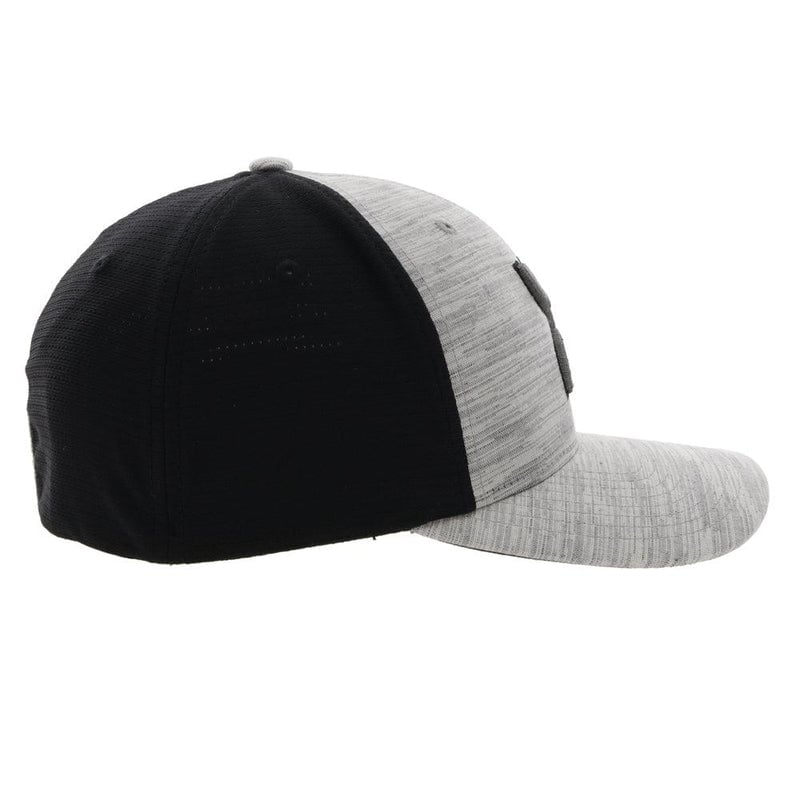 Hooey Mens Ash Flexfit Hat Grey/Black 2231GYBK S/M L/XL Black/White Logo Image 3